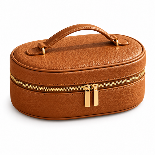 sdpfkr™ Caramel Oval Jewelry Travel Case