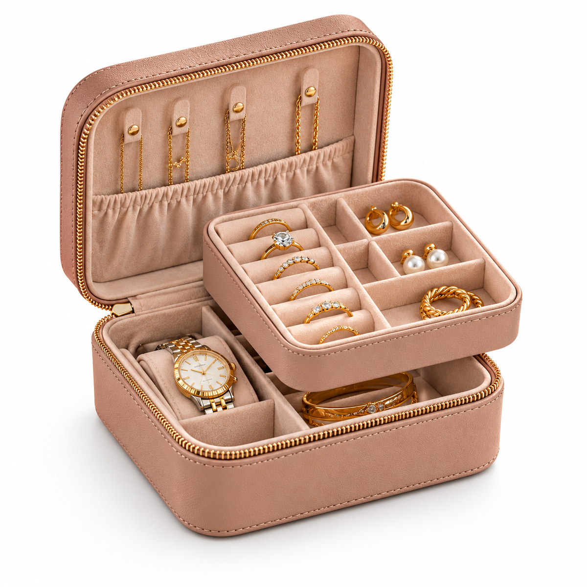 sdpfkr™ Double-Layer Jewelry Storage Box