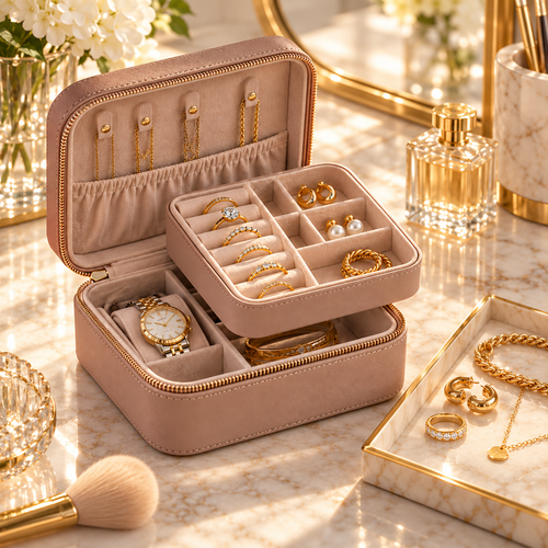sdpfkr™ Double-Layer Jewelry Storage Box
