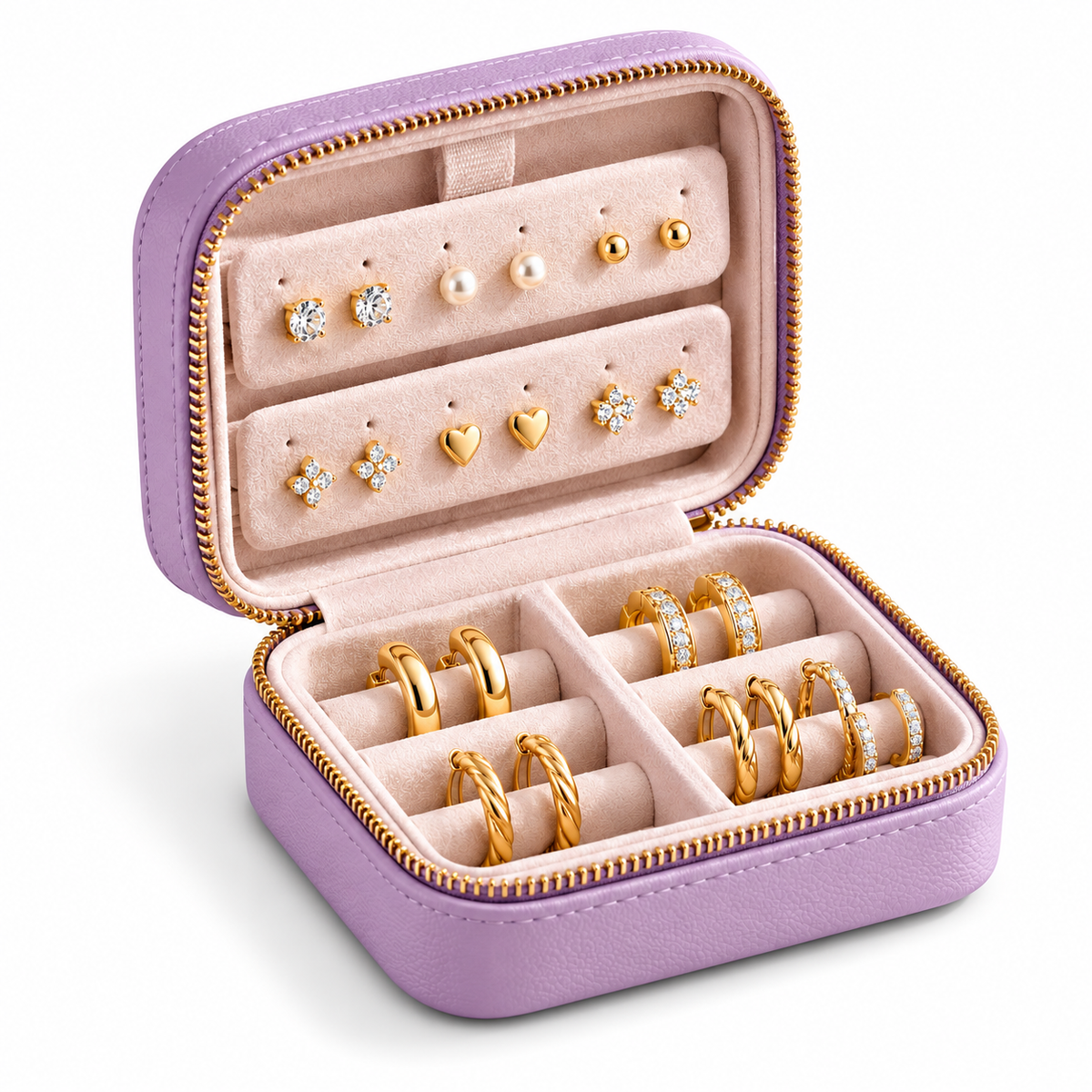 sdpfkr™ Mini Ring & Earring Travel Case