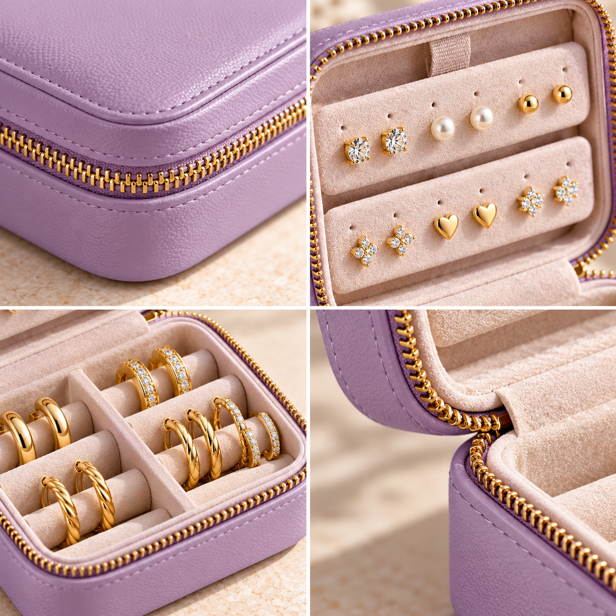 sdpfkr™ Mini Ring & Earring Travel Case