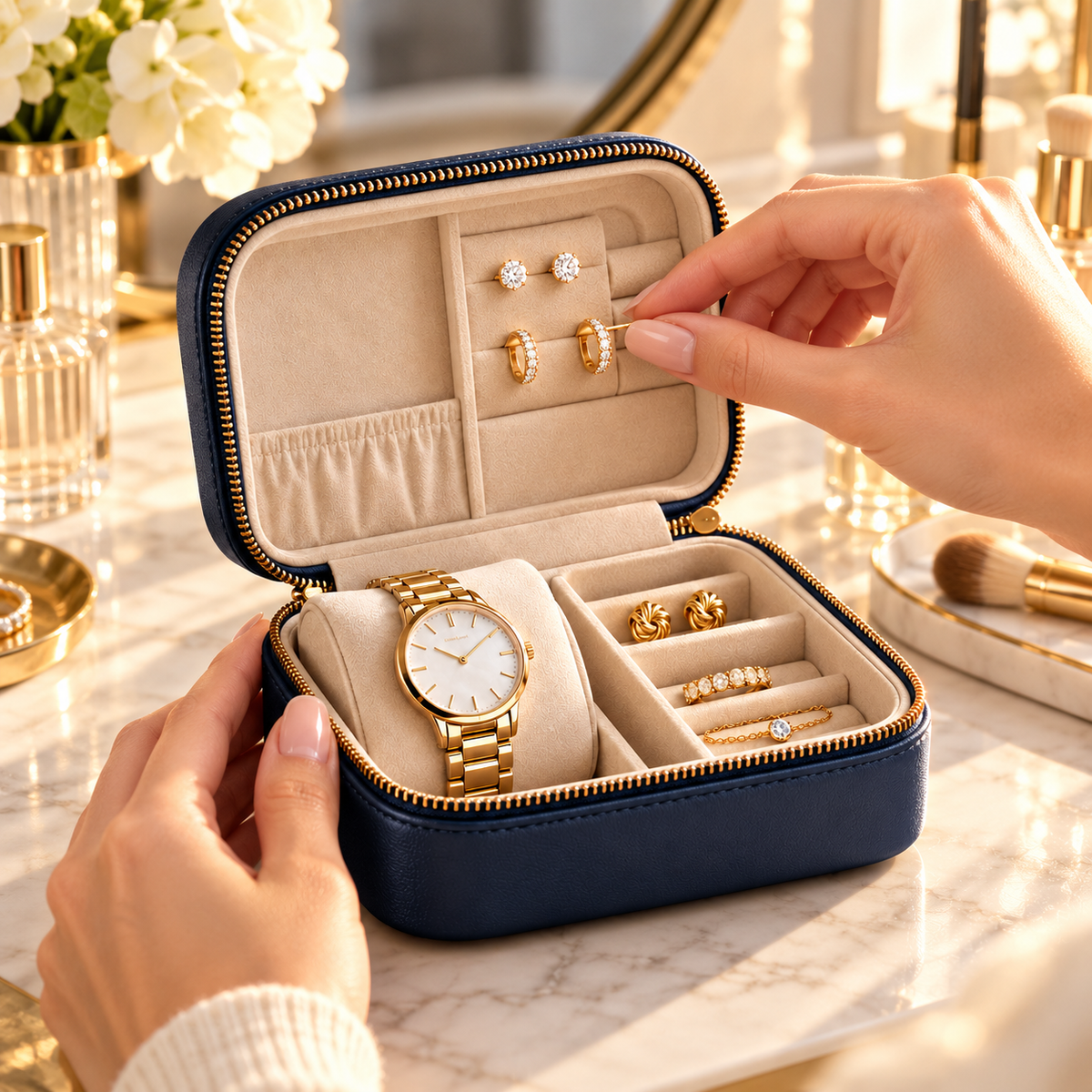 sdpfkr™ Compact Earring Storage Case